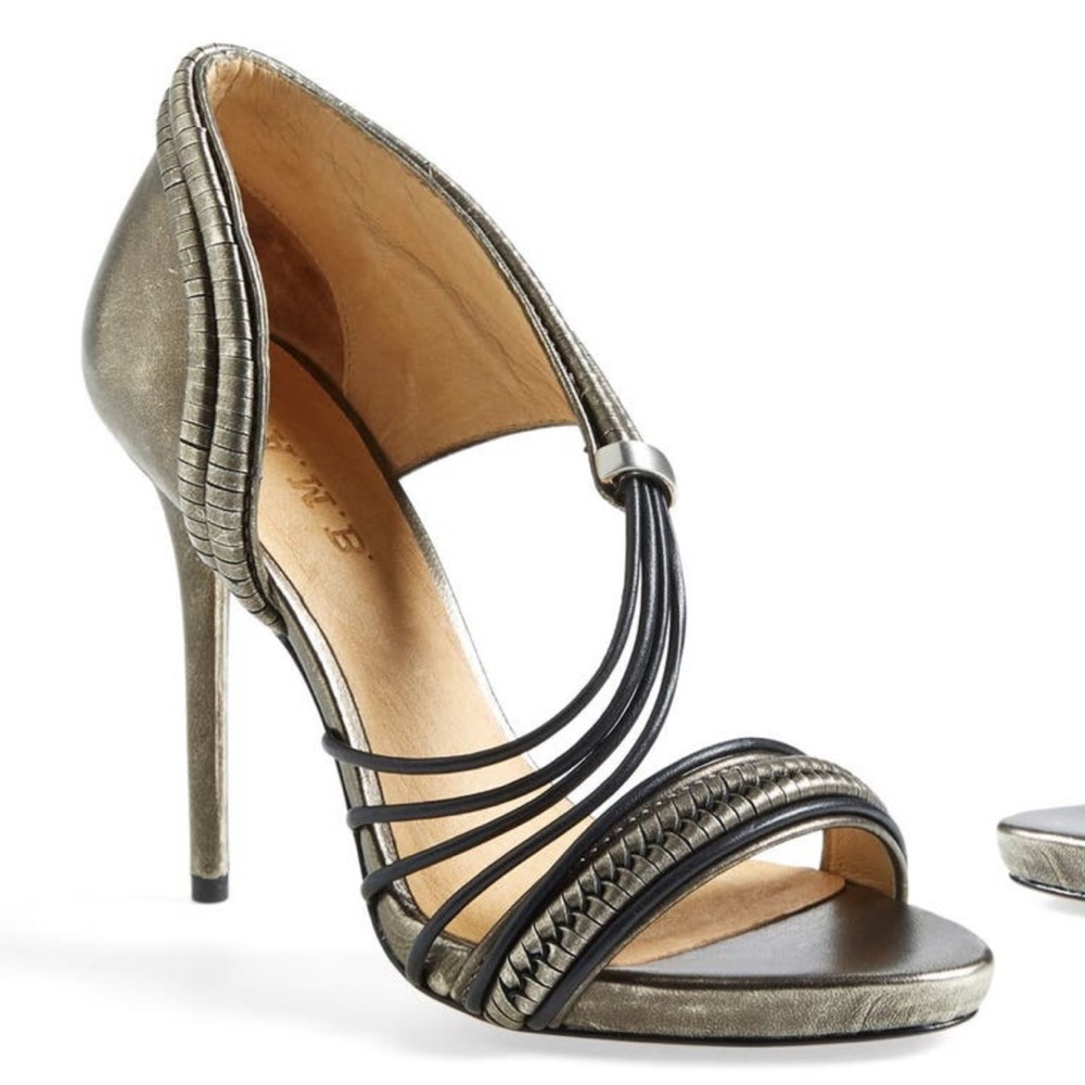 L.A.M.B. Karoline Gunmetal Sandals US 8.5